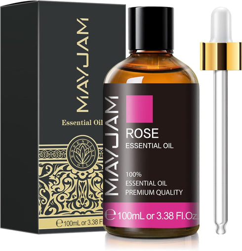 Rose Essential Oil - MAYJAM Premium Pure Essential Oils for Diffusers, 3.38FL.OZ Large Volume for Soap, Candle Making