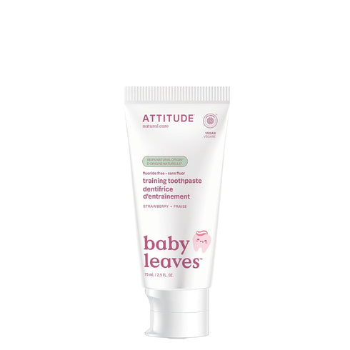 Attitude Baby and Child Fluoride-Free Training Toothpaste, EWG Verified, Vegan, Strawberry, 2.6 Oz