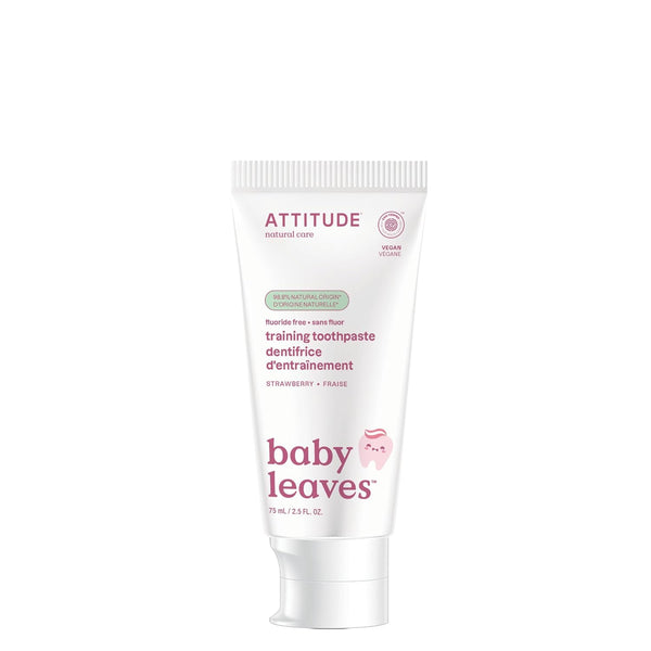 Attitude Baby and Child Fluoride-Free Training Toothpaste, EWG Verified, Vegan, Strawberry, 2.6 Oz