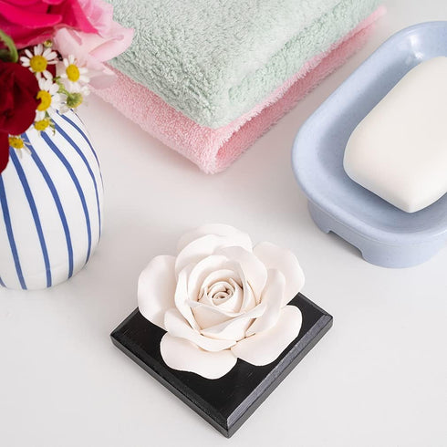 MOLIMAO Rose Flower Styling Essential Oil Diffuser Stone, Non-Electric, Handmade Products, Decorative Tabletops, Car