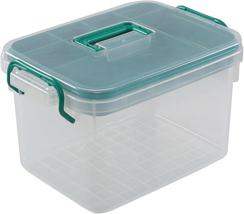 Lesbin Clear First Aid Box Organizer with Compartments, Plastic Family Medical Supplies Storage