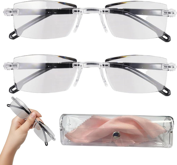 ROBOHOOK 2 Pcs Auto Focus Glasses Intelligent Zoom Smart Reading Color-Changing Anti Blue
