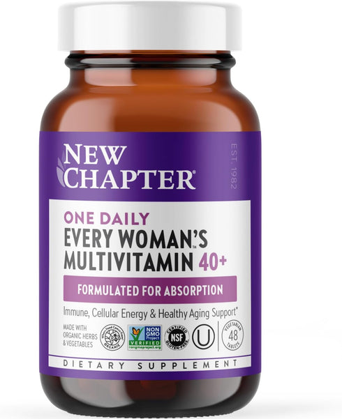 New Chapter Women's Multivitamin 40 Plus for Energy, Healthy Aging + Immune Support, 48 Count