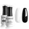 RARJSM 15ML Black White Gel Nail Polish Kit, Soak Off LED Cured Nail Art Vanish for Starter Manicure at Home