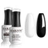 RARJSM 15ML Black White Gel Nail Polish Kit, Soak Off LED Cured Nail Art Vanish for Starter Manicure at Home