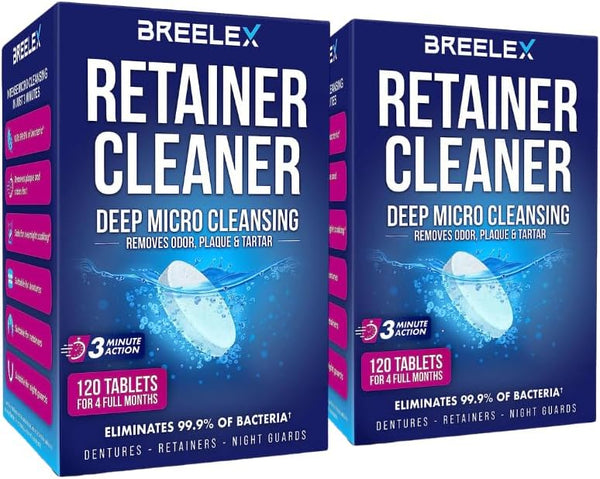Denture Cleaning Tablets - Retainer Cleaner Tablets for Aligner, Mouth & Night Guard - 240 Tablets Total, FSA HSA