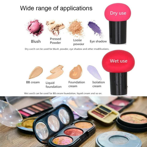 2 Pcs Makeup Sponges, Mushroom Blending Sponges with Handles for Foundation Creams and Powders