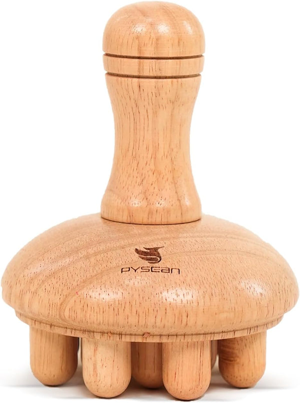 PYSEAN Wooden Mushroom Massager, Wooden Body Contouring Therapeutic Tool, Anti Cellulite, Lymphatic Drainage,