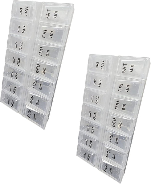 London Health Products Twice a Day Pill Organizer, Weekly Day and Night Pill Container, Day