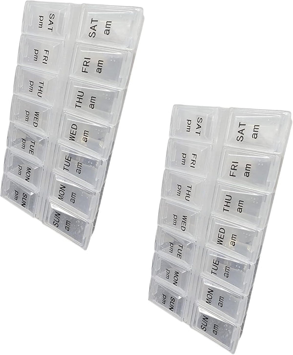 London Health Products Twice a Day Pill Organizer, Weekly Day and Night Pill Container, Day