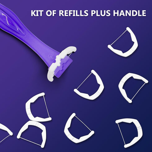 Extra Strength Dental Floss with 2 Handles and 240 Flosser Refill Heads