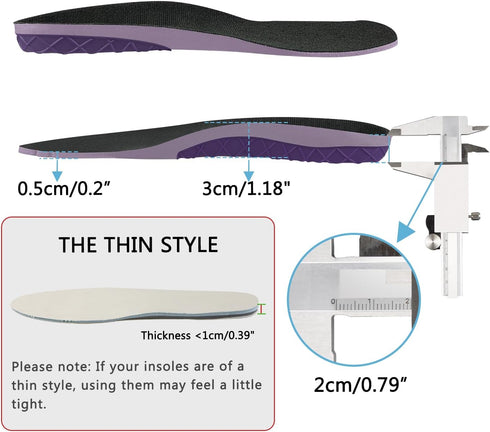 Endoto Replacement Insoles for Vans Skate Shoes - Footwear Inserts for Men & Women, Shock Absorption, Pain Relief