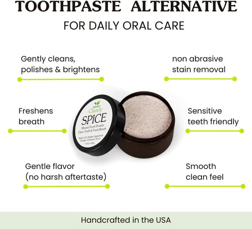 Isabellas Clearly Spice Remineralizing Tooth Powder | Teeth Whitening Natural Toothpaste Fluoride Free for Adults