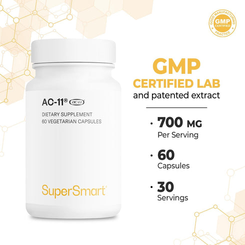 Supersmart AC-11 Supplement 700mg (Cat's Claw Extract) - Non-GMO & Gluten Free - 60 Vegetarian Capsules