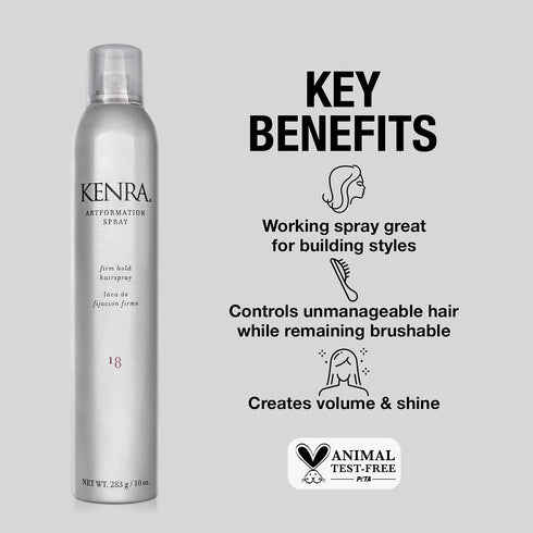 Kenra Artformation Spray 18 | Firm Hold Hairspray | Volume & Styling Control | Fast-dying Formula| All Hair Types