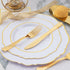 DaYammi 150 Pack Gold Disposable Silverware Set - 50 Forks, 50 Knives, 50 Spoons - Heavy Duty Plastic Cutlery for