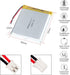 3.7V 5000mAh Battery 106070 Lithium Polymer Ion Rechargeable Li-ion Li-Po Battery with 2P PH 2.0mm Pitch Connector