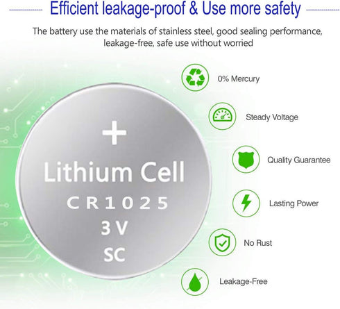 CR1025 3V Lithium Battery - 10 Pack