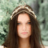 Yean Moon Star Wedding Headband, Gold Rhinestone Pearl Headpiece, Crystal Bridal Hair Accessories for Women and Girls