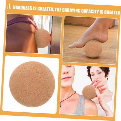 Set Sosoport Cork Massage Ball Yoga Massager Soft Spiky Roller Ball for Neck Back Foot Arm Muscle Relief