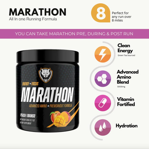 6AM Run Marathon - Pre Workout Powder for Distance Running & Essential Amino Energy - All Natural, Keto, Vegan, No