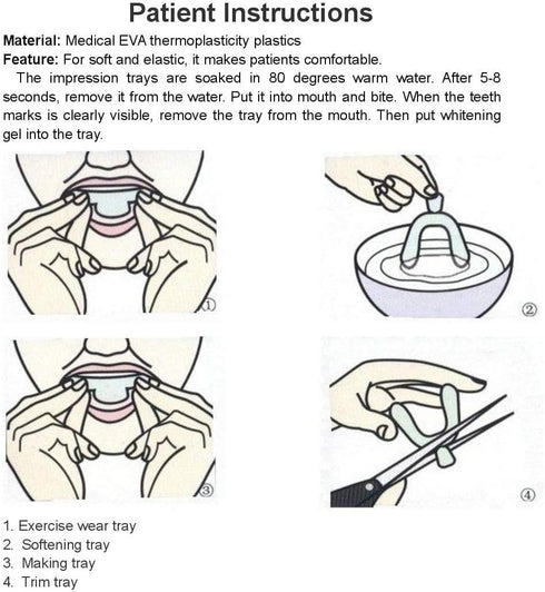 20/Pack Thermo-Molding Boil and Bite Teeth Whitening Mouth Trays for Wholesale Value