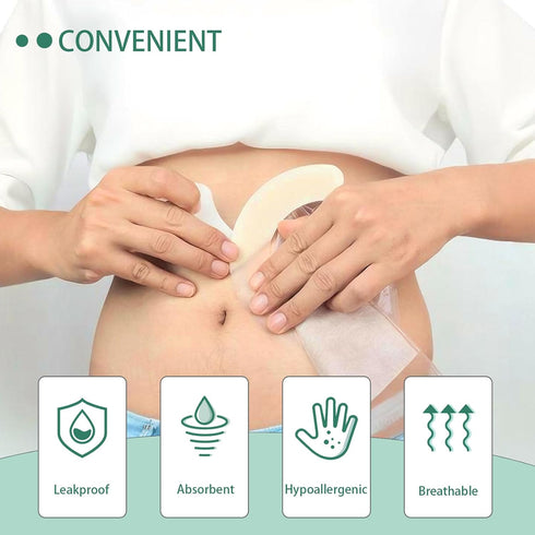 XIIFIIFII 30 Pcs Elastic Ostomy Barrier Strips, Ostomy Skin Supplies, Medical Grade Skin-Friendly Leak-Proof Adhesive