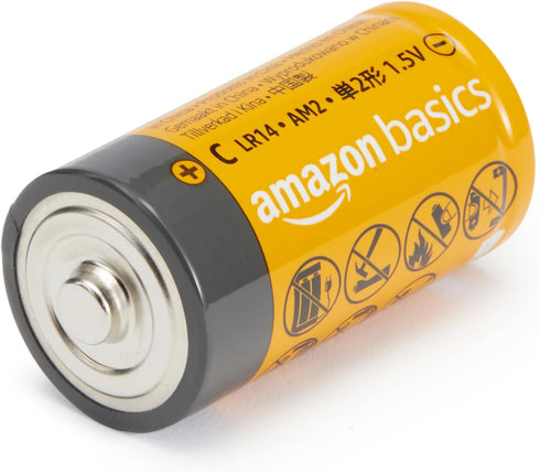 Amazon Basics 12-Pack C Cell Alkaline Batteries, 1.5 Volt, 5-Year Shelf Life