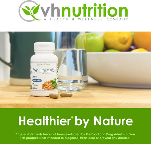 VH Nutrition Fenugreek+ 1400mg, 60 Capsules, Extra Strength Lactation Supplement for Mother's Breastfeeding Support*