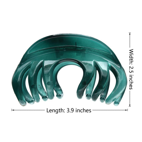 Youxuan 4 Inch Hair Claw for Women, Pretty Clip for Thick Hair, Niagara Blue