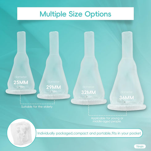 Men10 Pack Set,Disposable Incontinence(0.98in/25mm/Small Silicone External Condom Catheter for Adhesive Catheter Day
