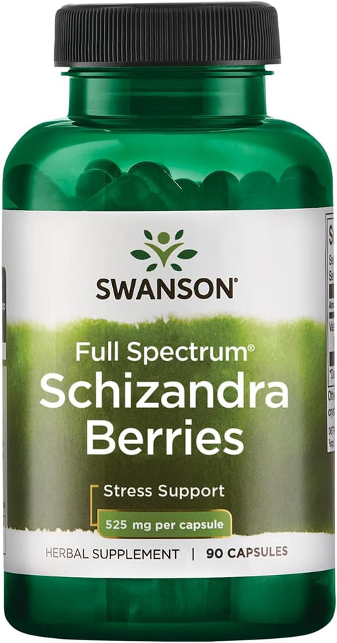 Swanson Full Spectrum Schizandra Berries | 90 Capsules | Herbal Supplement for Stress Support & Liver Health