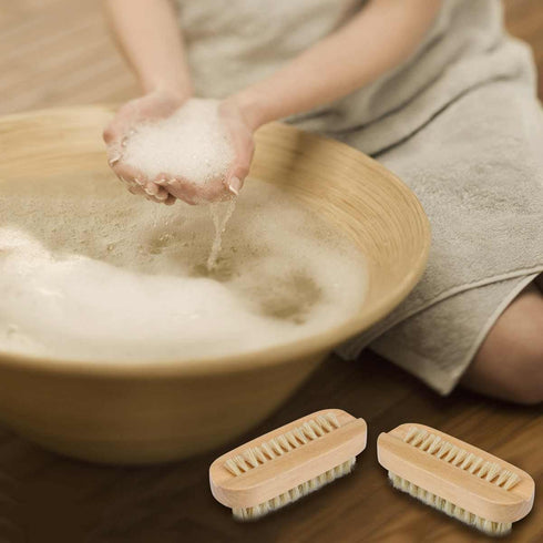 Tbestmax Cleaning Nail Brush, Wood 2 Side for Manicure Pedicure, 4 Pack for Women and Kids