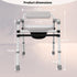 SeatYuPro Commode Adjustable Medical Bedside Chair with Padded Backrest, Drop Arm Support, Height Adjustable White