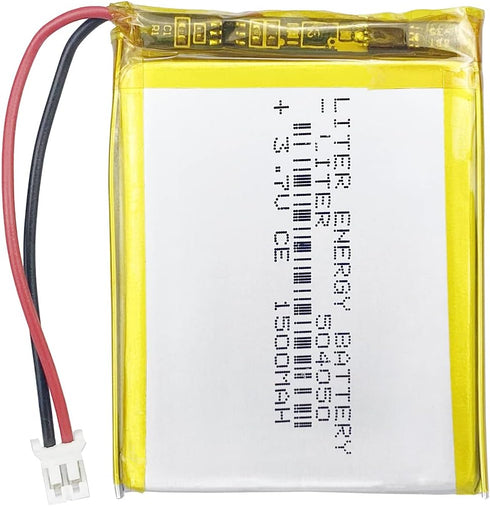 Liter 3.7V 1500mAh 504050 Lipo Battery Rechargeable Lithium Polymer with JST 2.0mm Connector