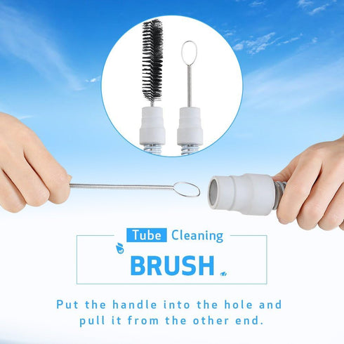 CPAP Tube Cleaning Brush – 7ft Flexible Stainless Brush & 7.28in Handy Mask Brush for Standard 22mm Tube – 2pcs