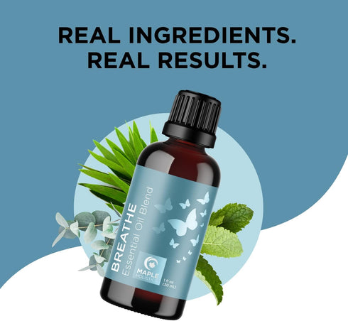 Set Maple Holistics Essential Oil - Breathe Protect and Defend Purifying Essential Oil Blends for Diffuser Aromatherapy