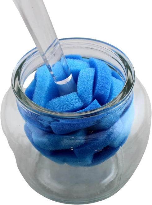 Soft Touch Kitchen Glassware Multi-Purpose Sponge Puff Dish Brush with Ergonomic Handle (11.5")