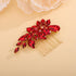 Red Crystal Rhinestone Wedding Hair Comb, Sparkly Bridal Hair Piece for Women and Girls