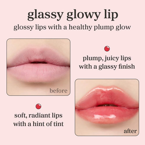 NOONI Korean Lip Oil - Appleberry, Long-Lasting Moisturizing Plumping for Dry Lips, 0.12 FL Oz