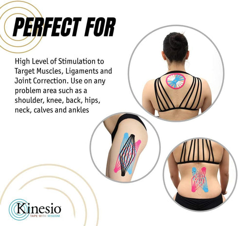 Kinesio Taping - Elastic Therapeutic Athletic Tape Tex Gold FP - Beige, 3in. x 5m Roll