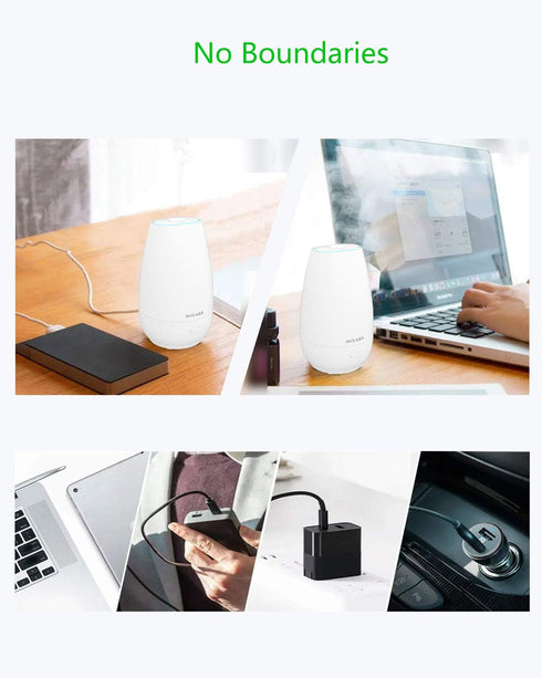 SOICARE Car Diffuser (2nd Generation), Mini Aromatherapy Air Scent Humidifier Diffuser with Built-in USB Cable (White)