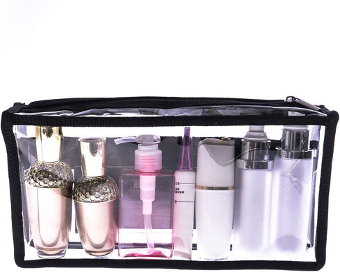 Clear PVC Makeup Bag, Transparent Large Cosmetic Organizer Bag, Travel Makeup Accessories Storage Pouch