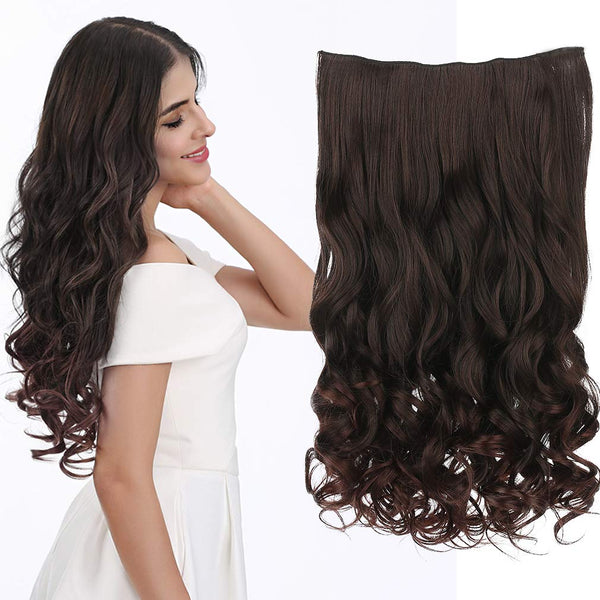 REECHO 14" 1-Pack 3/4 Full Head Wavy Clips in Synthetic Hair Extensions HE008 for Women