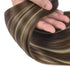 SEIKEA Clip in Ponytail Extension, Wrap Around Straight Hair for Women (28", Brown/Ash Blonde Mix)