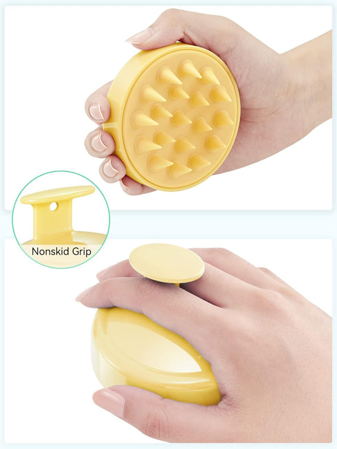 HEETA Scalp Massager with Soft Silicone Bristles, Promotes Hair Growth, Exfoliates Scalp, Enhances Shampoo Cleansing