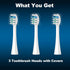 3 Pack Toothbrush Replacement Heads Compatible with WaterPik Sonic Fusion 2.0, FitMount Flossing Brush Head