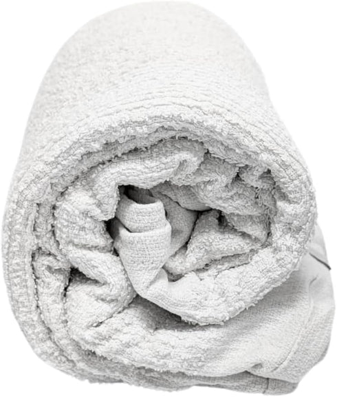 Premium White Terry Bar Mop Towels - 100% Cotton Cleaning Rags, 14x17 Inch for Home, Restaurant, and Commercial Use