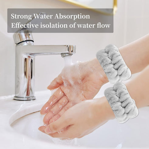 12 PCS Face Wash Headband Wristband Set for Women Girls, Soft Microfiber Facial Spa Hair Wraps for Washing Face