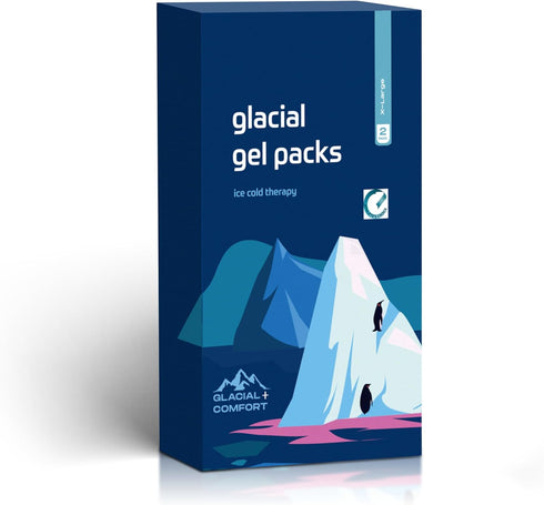 Glacial Comfort Gel Ice Pack for Back Pain - Reusable Cold Pads for Hip, Knee, Shoulder Injuries, Compression Pad